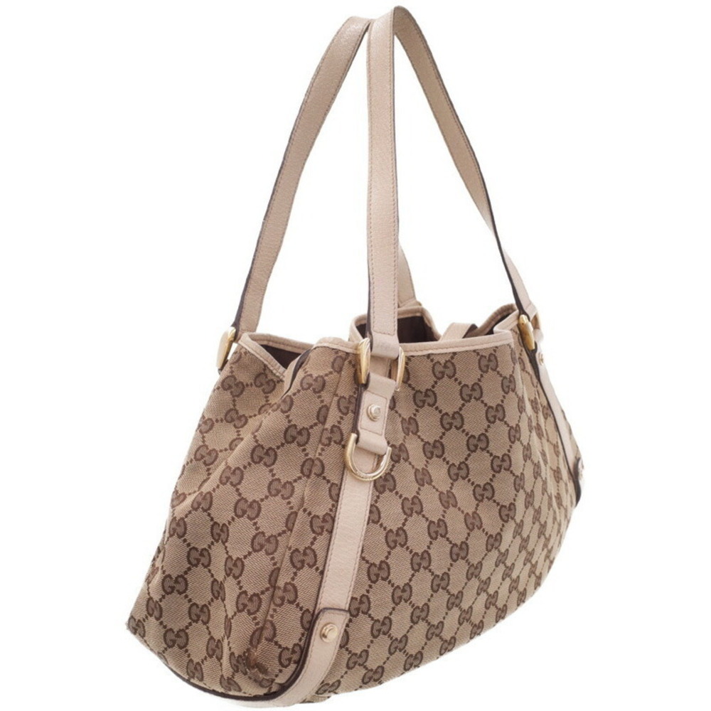 Gucci Canvas Abbey Shoulder GG Tote Line Bag